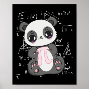 Poster Pi Day 3.14159 Algebra Matheme Anime Panda Bear