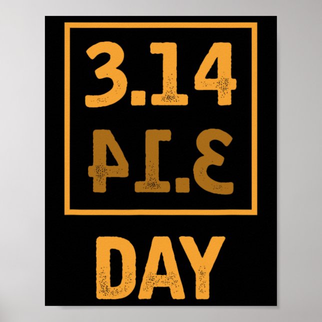 Poster Pi Day - 3,14 = Coincidência Pie Byckwards (Frente)