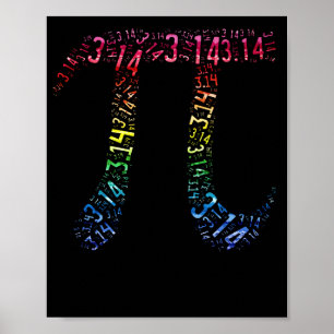 Poster Pi Day 3.14 Math Geek Colorful ( de matemática no 