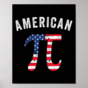 Poster Pi Day American Flag Patriotic Math Nerd 3.14 de j