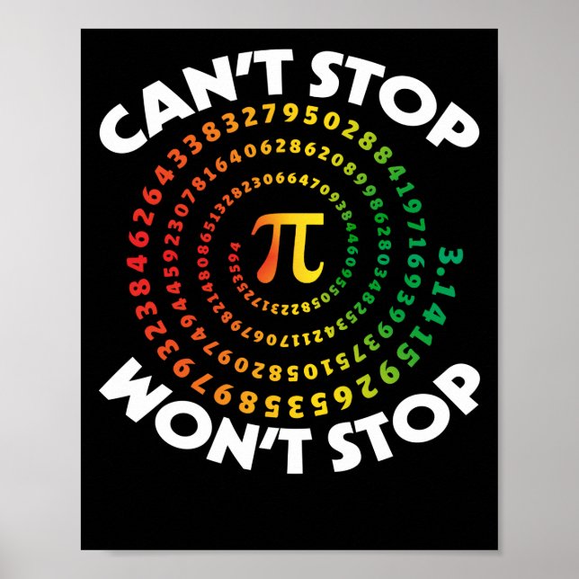 Poster Pi Day Can't Won Stop Math 2022 Dress Kids Art (Frente)