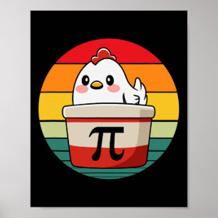 Poster Pi Day Chicken Pote Pie Engraçado Professor Nerd G