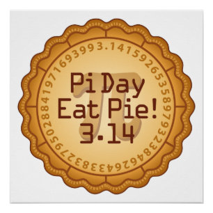 Póster Pi Day, Coma Pie! 14 de março
