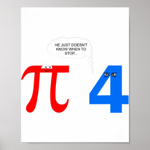Poster Pi Day Engraçado Problemas de Relacionamento Dotad