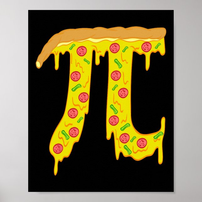 Poster Pi Day Kids Pizza Pi Engraçada Comida Matemática (Frente)
