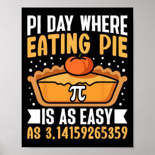 Poster Pi Day Onde Comer Pizza É Tão Fácil - Math Lover 3