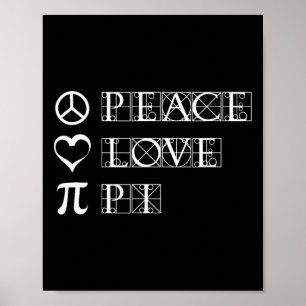 Poster Pi Day Peace Love Math Geometry Trigonometria