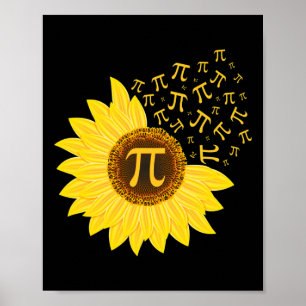 Poster Pi Day Sunflower - 3.14 - Math Teacher - Pi Number