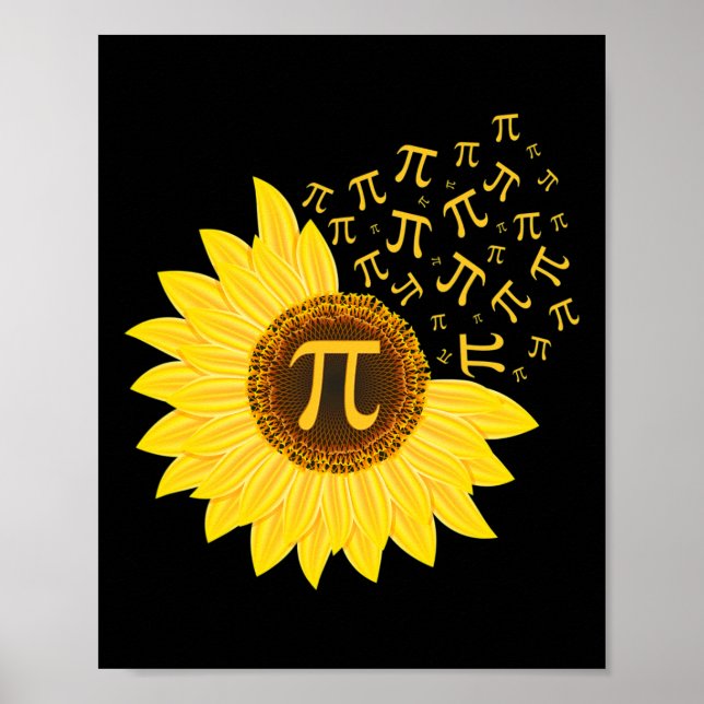 Poster Pi Day Sunflower - 3.14 - Math Teacher - Pi Number (Frente)