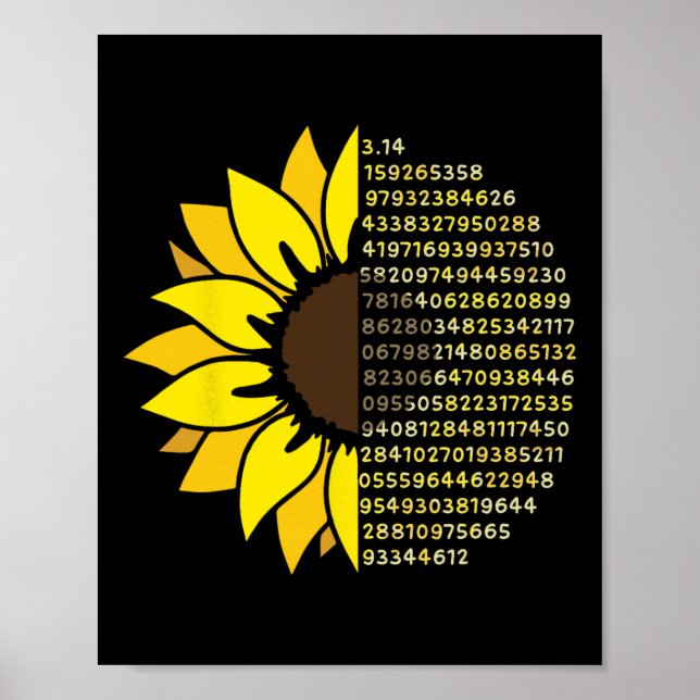 Poster Pi Day Sunflower 3.14 Pi - Símbolo Número de Pi -  (Frente)