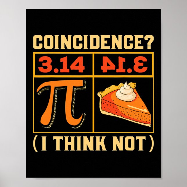 Poster Pi Dia 3,14 Vs Coincidência De Pizza Eu Acho Não E (Frente)
