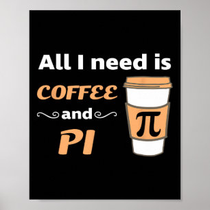 Poster Pi Dia Café Lover Matemática Geometria Calculada T