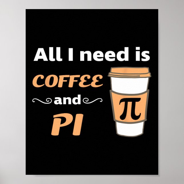 Poster Pi Dia Café Lover Matemática Geometria Calculada T (Frente)