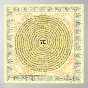 Póster Pi em uma matemática espiral do ~ como a arte