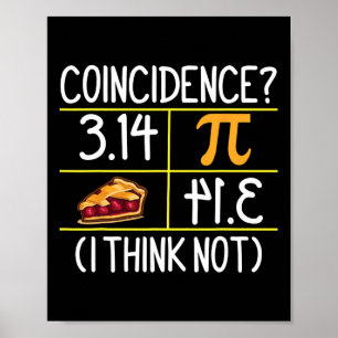 Poster Pi Equals Coincidências De Pie Acho Que Não É Mate