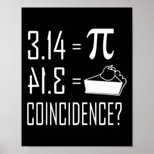 Poster Pi Equals Pie 3,14 Igual À Coincidência De Pizza