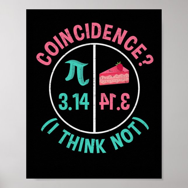 Poster Pi Equals Pie For Pi Day Celebrado Em 3-14 De Març (Frente)