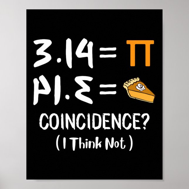Poster Pi Equals Pie Funny Math Pun Pi Day Gift (Frente)