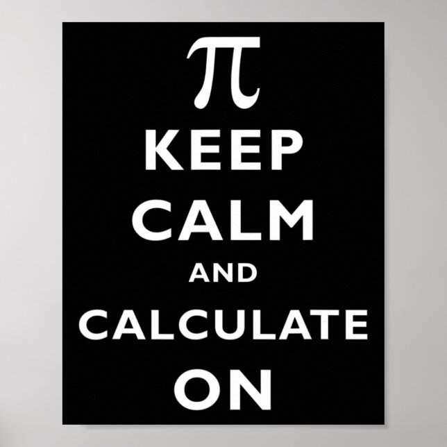 Poster Pi Fique Calmo E Calcule No Nerd Matemático Pi Dia (Frente)