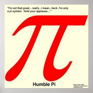 Póster Pi Humilde é um Quadrado Cartaz Divertido