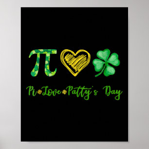 Poster Pi Love Shamrock Patri's Day Math Teacher Rua Patr