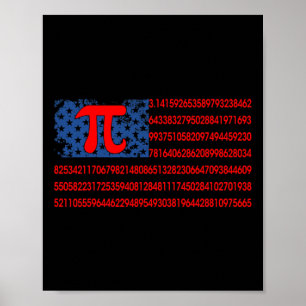 Poster Pi Math American Flag 3