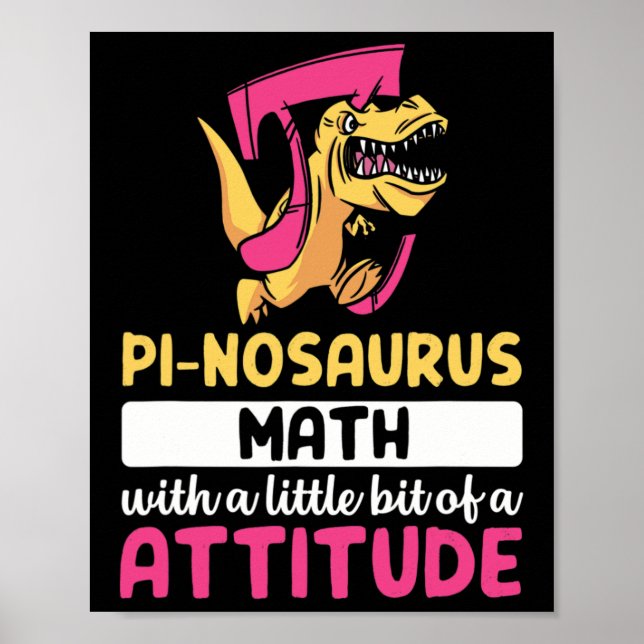 Poster Pi Math Mathematics Dinosaur Dino Pi Day  (Frente)
