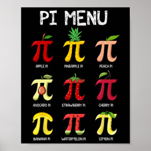 Poster Pi Menu Pie Math Day Mathematic Professor Pi S