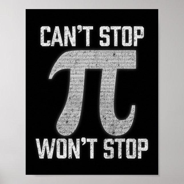 Poster Pi não consegue parar o Pi dia 3.14 da Matemática  (Frente)