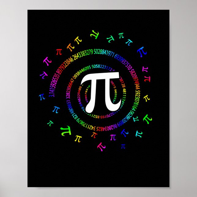 Poster Pi Spiral Novelty para Pi Day (Frente)