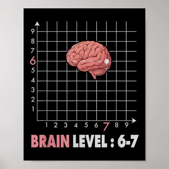 Poster Piada 67 Meme Matemática Seis Sete Professor Brain (Frente)