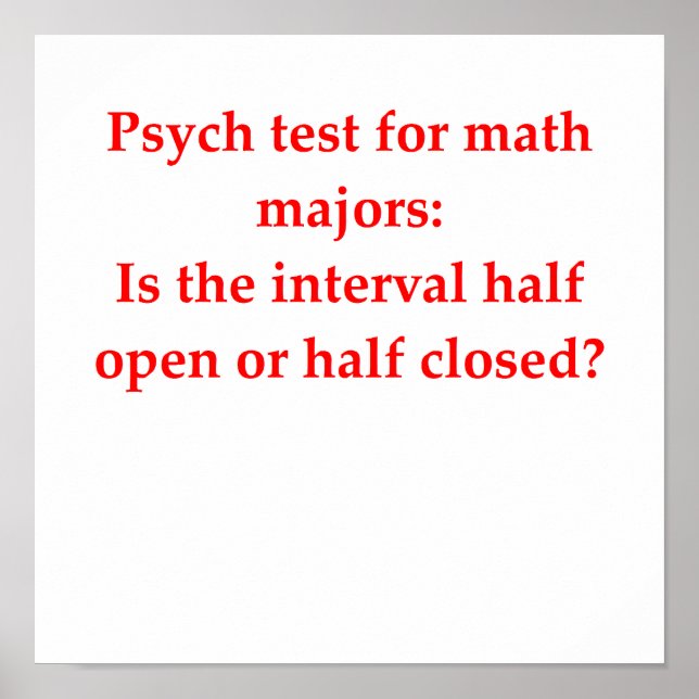 Póster piada de matemática engraçada (Frente)