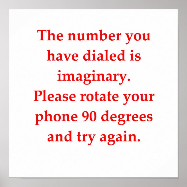 Póster piada de matemática engraçada (Frente)