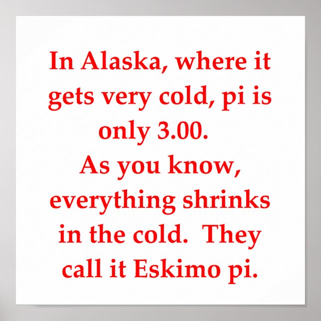 Poster piada de matemática engraçada (Frente)