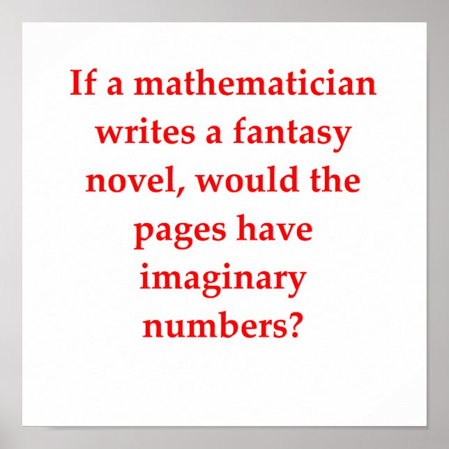 Póster piada de matemática engraçada (Frente)