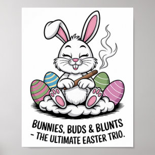 Poster Piada de Páscoa Coelhinhos Divertidos Blunts Trio 