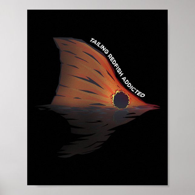 Poster Piada de Pesca de Racta de Cauda Vermelha Pescaria (Frente)
