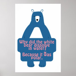 Poster Piada de Química Engraçada do Urso Polar Azul