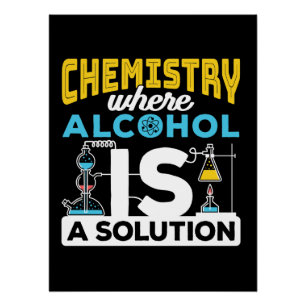 Póster Piada de Química Solução Engraçada