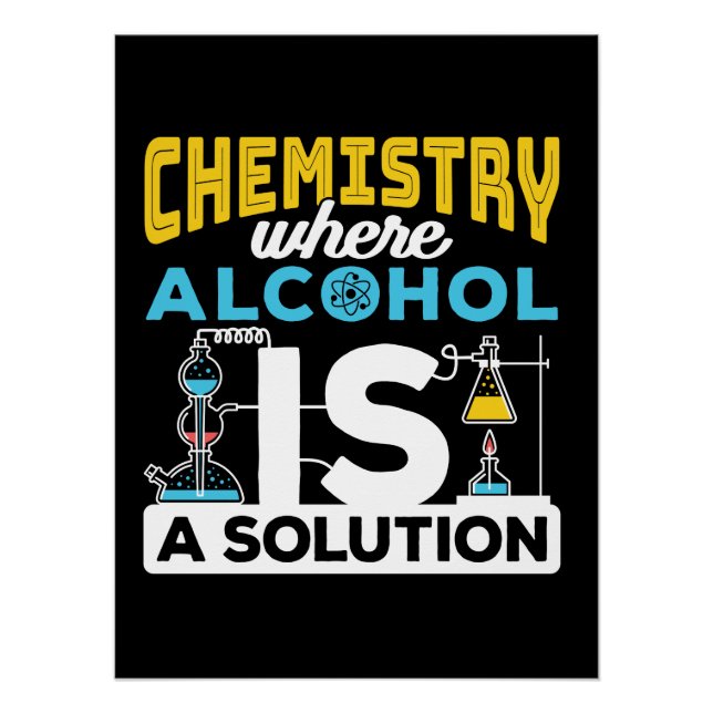 Póster Piada de Química Solução Engraçada (Frente)