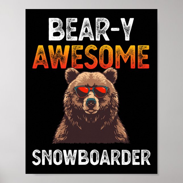 Poster Piada de Snowboarder Snowboard Sn espetacular (Frente)