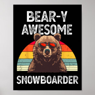 Poster Piada de Snowboarder Snowboard Sn espetacular