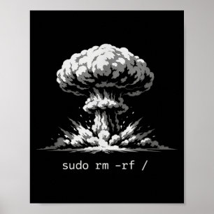 Poster Piada de terminal engraçada sudo rm -rf barra hack