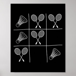 Poster Piada engraçada de badminton - Jogo da velha Tic-t