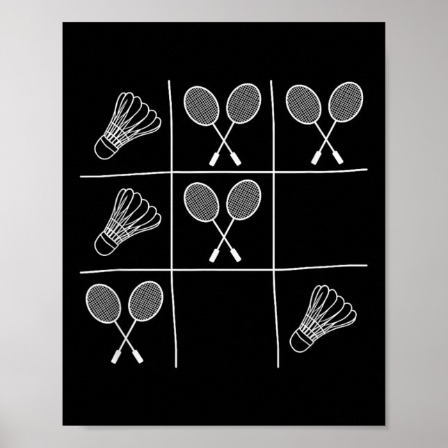Poster Piada engraçada de badminton - Jogo da velha Tic-t (Frente)