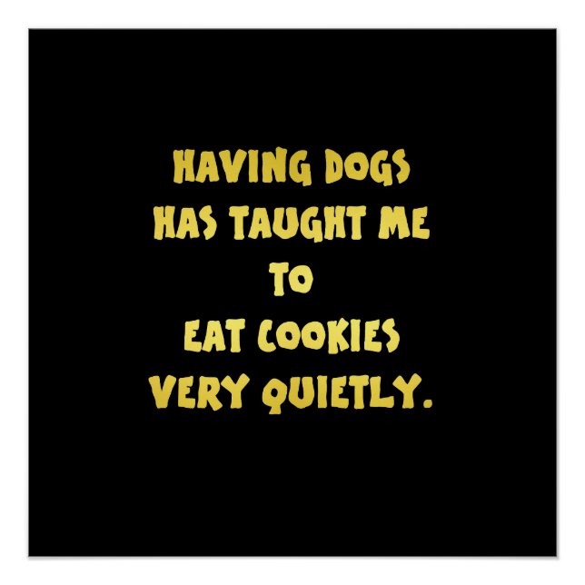 Póster Piada Engraçada de Cães e Cookies (Frente)