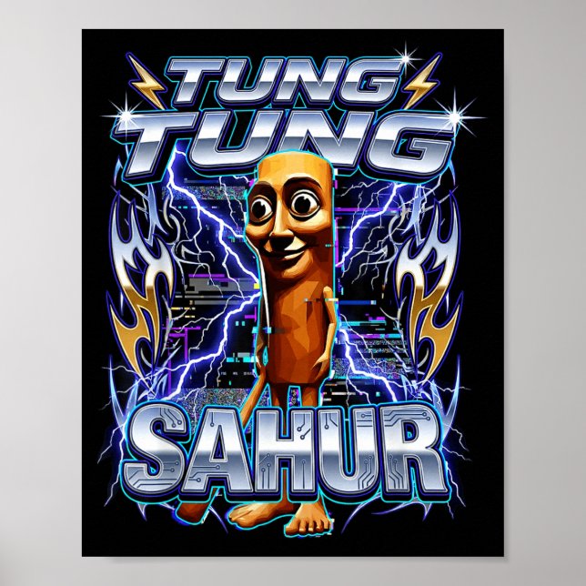 Poster Piada Italiano Brainrot Tung Tung Tung Sahur  (Frente)