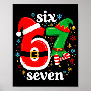 Poster Piada Meme Seis Sete 67 Elfo 6 7 Papai Noel Natal 