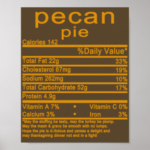 Poster Piada pecã, graças a Nutrição Fatos de Nutriç