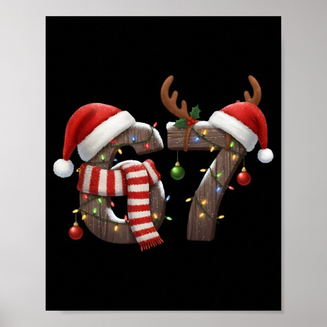 Poster Piada Six Seven Meme 6-7 Natal 67 Luzes de Natal  (Frente)